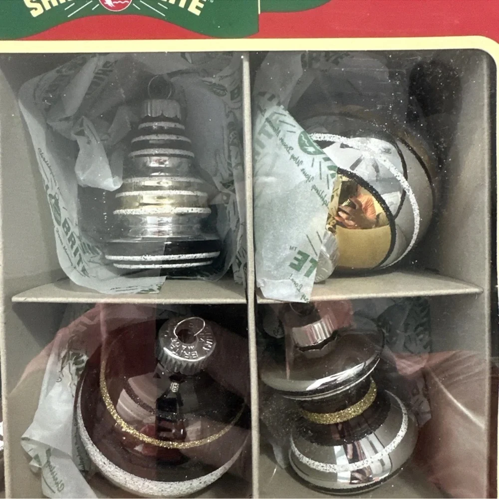 NEW RADKO SHINY BRITE Silver and Gold Glass Christmas Ornaments - 9